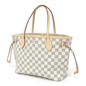 Louis Vuitton N51110 Neverfull PM Shoulder Bag Damier Azur Canvas