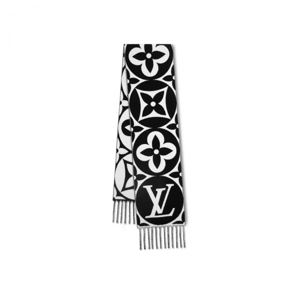 Louis Vuitton Black M79212 FLIGHT MODE LV Medallion Scarf