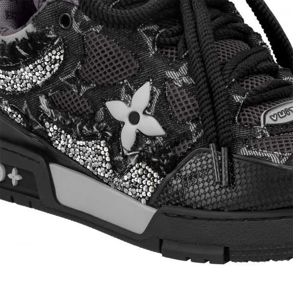 Louis Vuitton LV Skate Sneaker Swarovski Crystals Monogram Denim Black 1ABMHZ