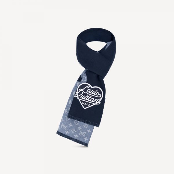 Louis Vuitton x Nigo MP3255 Monogram Drip Blue Scarf