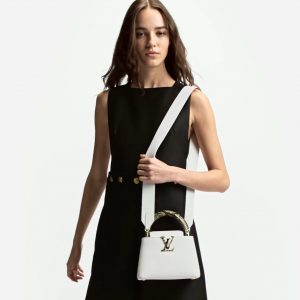 Louis Vuitton N98477 Capucines Mini Python Snow White