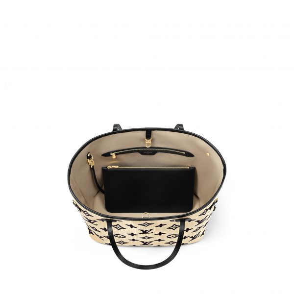 Louis Vuitton M22838 Neverfull MM Lotus cotton Black Beige