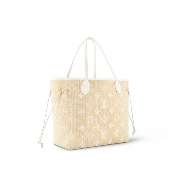 Louis Vuitton M22839 Neverfull MM Lotus Cotton White Beige