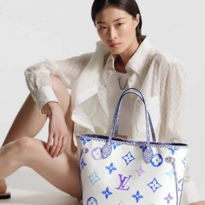 Louis Vuitton M22979 Neverfull MM Blue Monogram