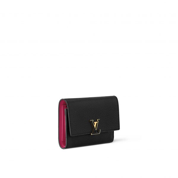 Louis Vuitton M62157 Capucines Compact Wallet Black Pink