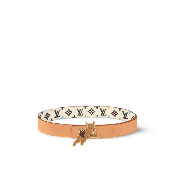 Louis Vuitton X Tyler M8650T Monogram Craggy 40mm Reversible Belt Cream