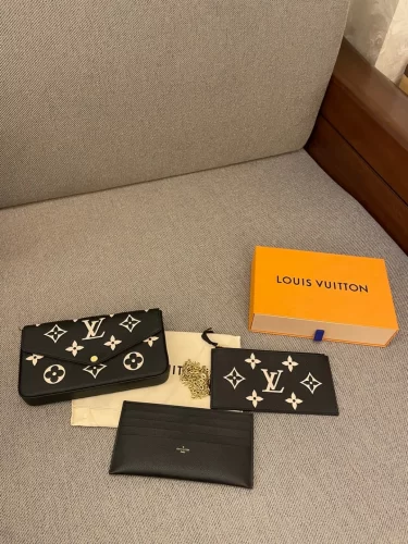 Louis Vuitton Félicie Pochette Gray M69977 Black M80482 photo review