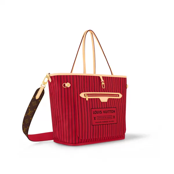 Louis Vuitton M12096 Neverfull Bandoulière Inside Out MM Monogram/Rouge Sari