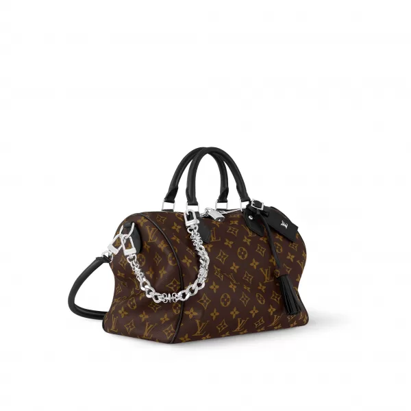 Louis Vuitton M12243 Speedy Soft 30 Dark Monogram Black