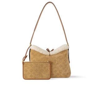 Louis Vuitton LV Ski M11843 CarryAll PM Mahina Suede Beige