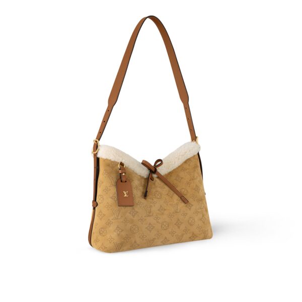 Louis Vuitton LV Ski M11843 CarryAll PM Mahina Suede Beige