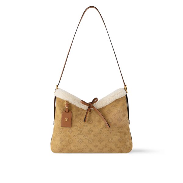 Louis Vuitton LV Ski M11843 CarryAll PM Mahina Suede Beige